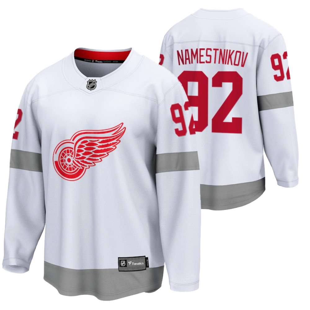 Vladislav Namestnikov Red Wings 2021 Special Edition White Jersey Reverse Retro