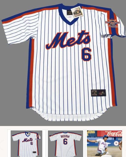 WALLY BACKMAN New York Mets 1986 Majestic Cooperstown Home Baseball Jersey