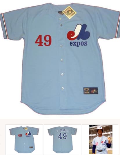 WARREN CROMARTIE Montreal Expos 1978 Majestic Cooperstown Away Baseball Jersey