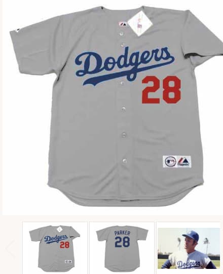 WES PARKER Los Angeles Dodgers 1972 Away Majestic Throwback Baseball Jersey