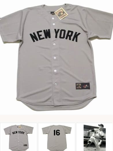 WHITEY FORD New York Yankees 1961 Majestic Cooperstown Away Jersey