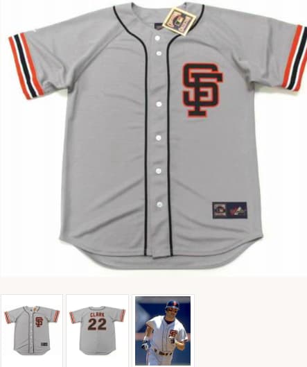 WILL CLARK San Francisco Giants 1989 Away Majestic Baseball Throwback Jersey
