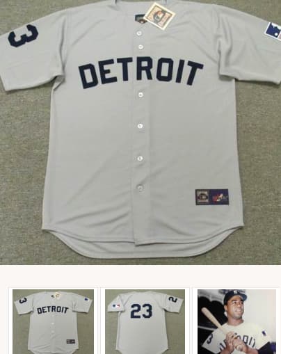 WILLIE HORTON Detroit Tigers 1969 Away Majestic Baseball Throwback Jersey