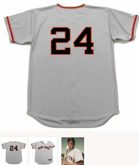 WILLIE MAYS New York Giants 1950's Away Majestic Baseball Throwback Jersey