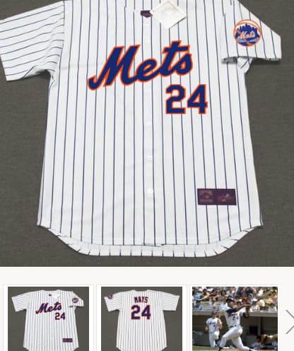 WILLIE MAYS New York Mets 1973 Home Majestic Baseball Throwback Jersey