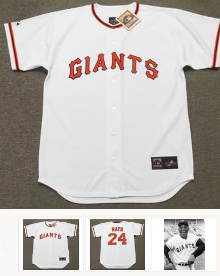WILLIE MAYS San Francisco Giants 1970's Majestic Cooperstown Home Baseball Jersey