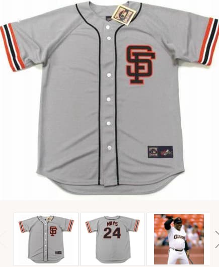WILLIE MAYS San Francisco Giants 1980's Away Majestic Baseball Throwback Jersey