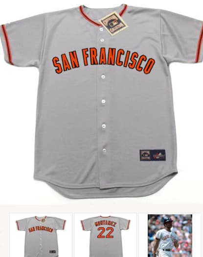 WILLIE MONTANEZ San Francisco Giants 1975 Majestic Cooperstown Away Baseball Jersey