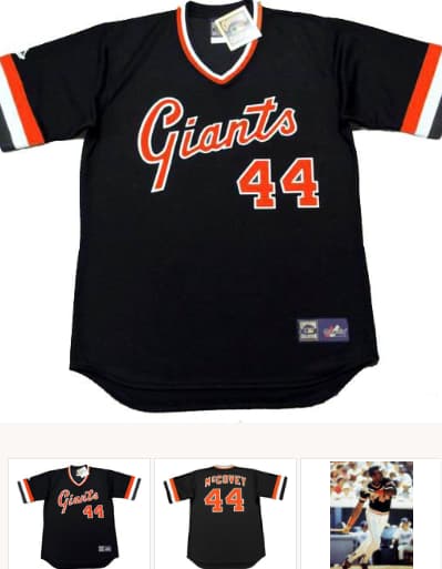 WILLIE McCOVEY San Francisco Giants 1978 Majestic Cooperstown Away Baseball Jersey
