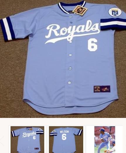 WILLIE WILSON Kansas City Royals 1985 Majestic Cooperstown Away Baseball Jersey