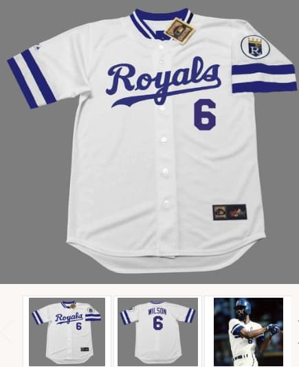 WILLIE WILSON Kansas City Royals 1985 Majestic Cooperstown Home Baseball Jersey