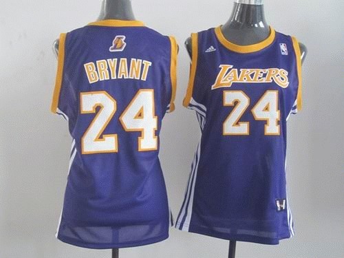 WOMEN Los Angeles Lakers 24 Kobe Bryant purple Jersey