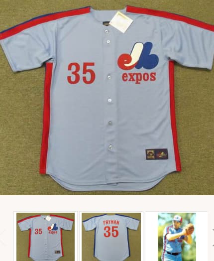 WOODIE FRYMAN Montreal Expos 1981 Majestic Cooperstown Away Baseball Jersey