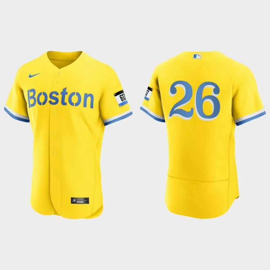 Wade Boggs Boston Red Sox 2021 City Connect Authentic Jersey – Gold Light Blue