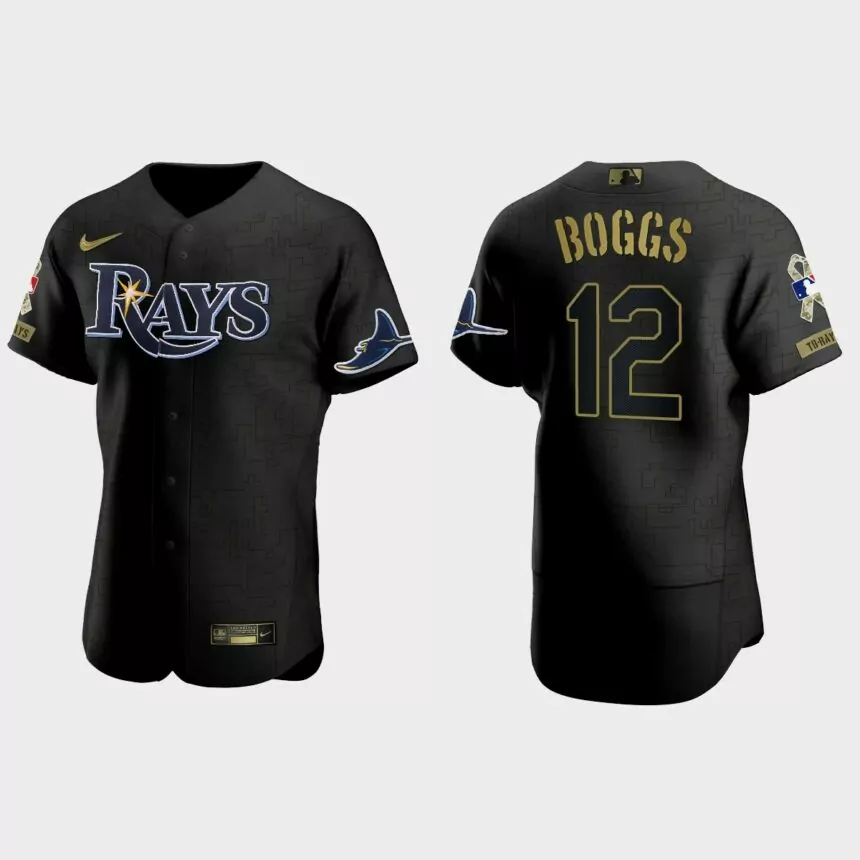 Wade Boggs Tampa Bay Rays 2021 Salute to Service Jersey – All Black