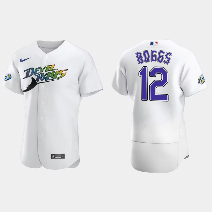 Wade Boggs Tampa Bay Rays 25th Anniversary Authentic Jersey – White