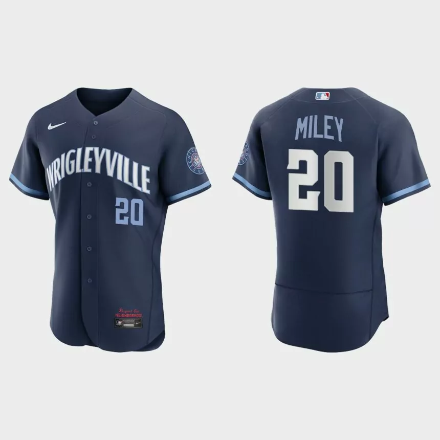Wade Miley Chicago Cubs City Connect Authentic Jersey – Navy