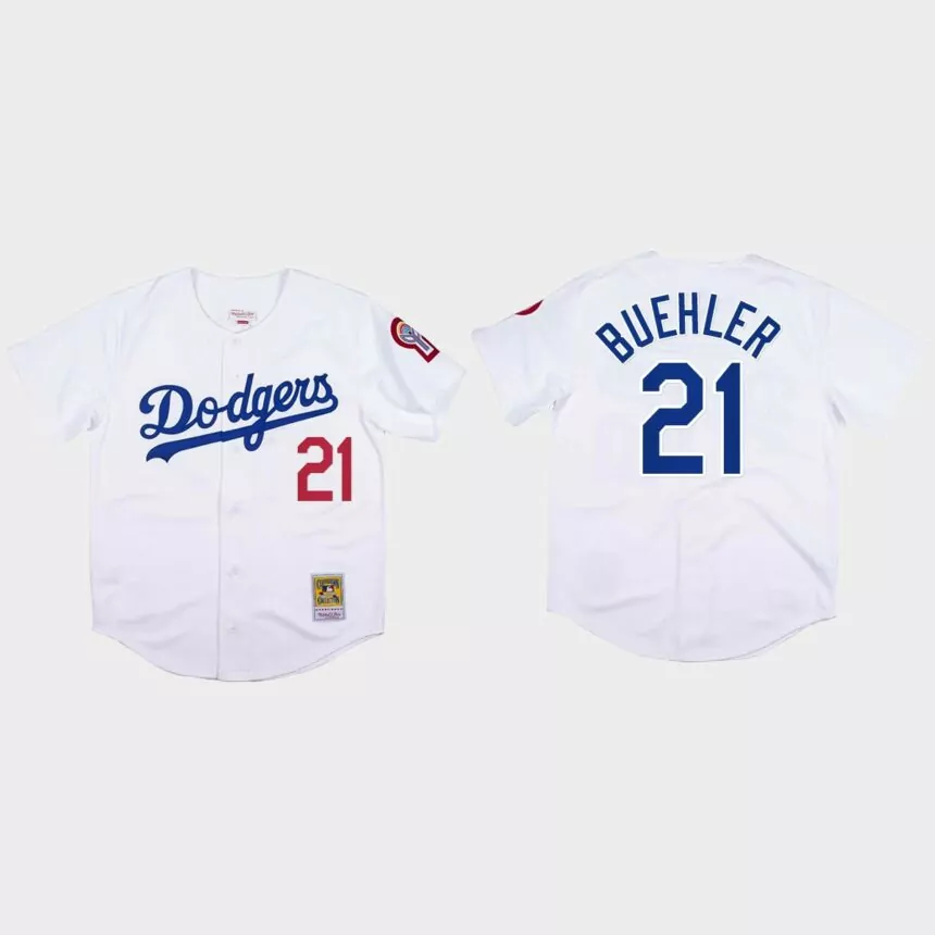 Walker Buehler #21 Los Angeles Dodgers Mitchell & Ness 1981 Authentic Jersey – White