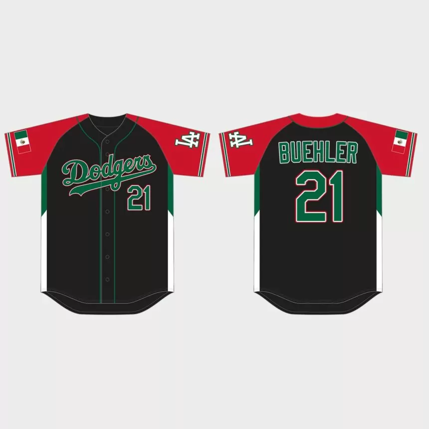 Walker Buehler Los Angeles Dodgers 2021 Mexican Heritage Night Limited Jersey – Black