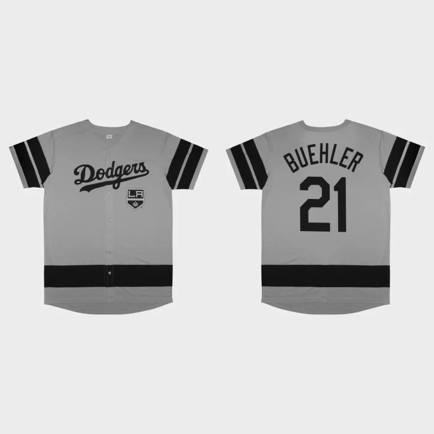 Walker Buehler Los Angeles Dodgers 2022 LA Kings Night Replica Jersey – Gray