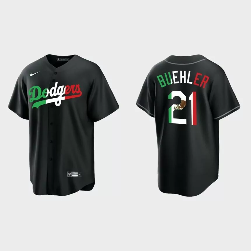 Walker Buehler Los Angeles Dodgers Mexican Heritage Night Replica Jersey – Black