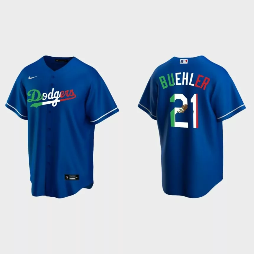 Walker Buehler Los Angeles Dodgers Mexican Heritage Night Replica Jersey – Royal