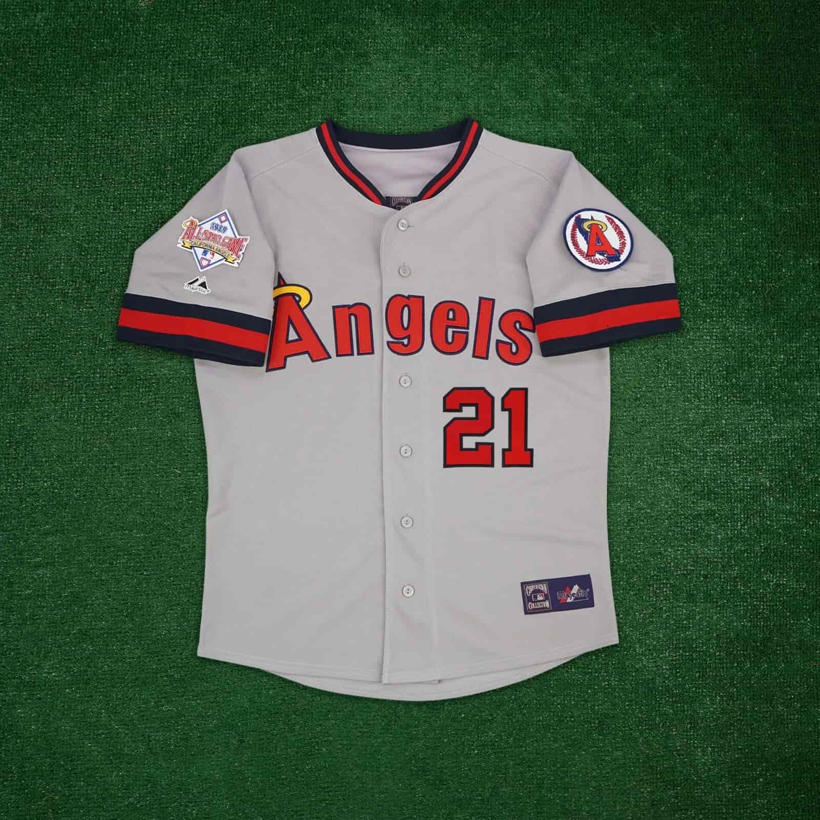 Wally Joyner 1989 California Angels Men's Cooperstown Grey Road All Star Jersey
