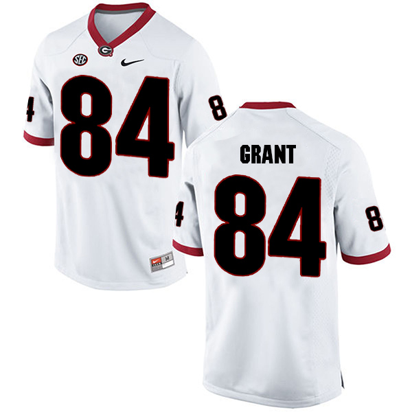 Walter Grant Georgia Bulldogs Men's Jersey - #84 NCAA White Limited Away