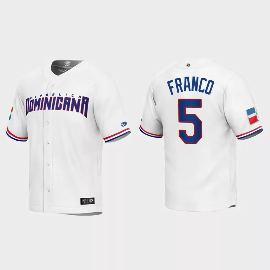 Wander Franco Dominican Republic Baseball 2023 World Baseball Classic Replica Jersey – White