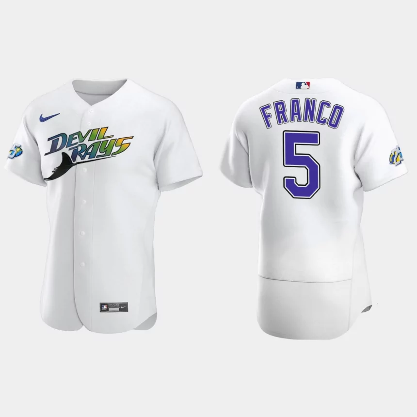 Wander Franco Tampa Bay Rays 25th Anniversary Authentic Jersey – White