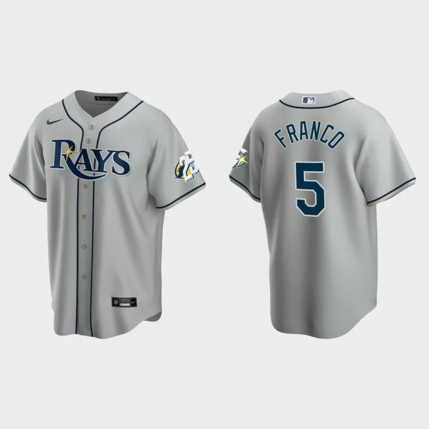 Wander Franco Tampa Bay Rays 25th Anniversary Replica Jersey – Gray