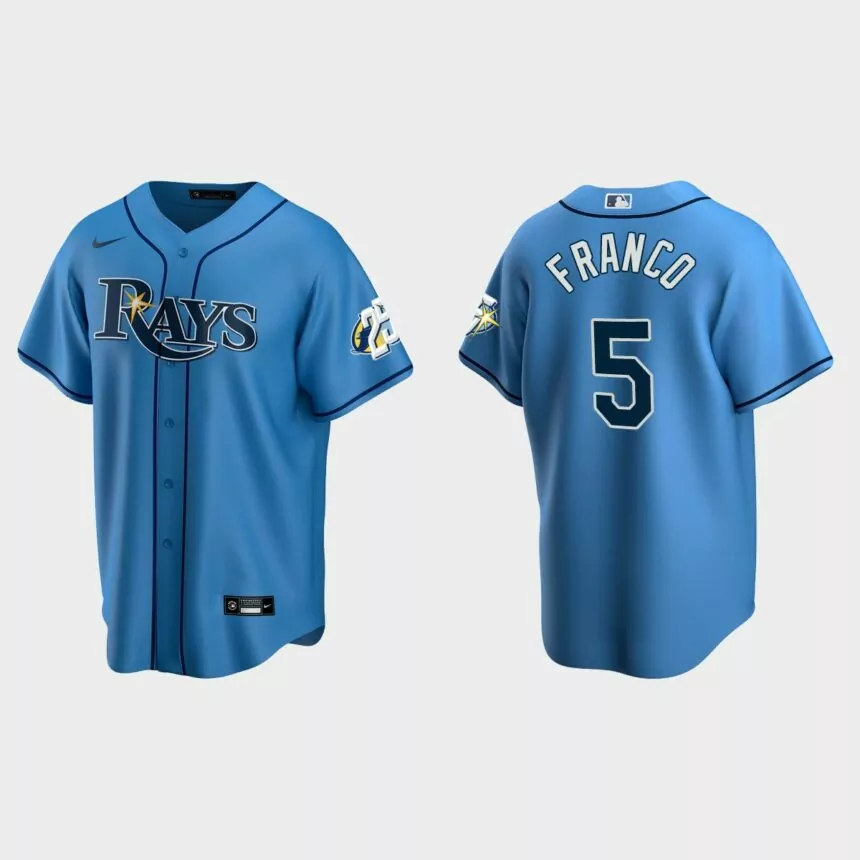 Wander Franco Tampa Bay Rays 25th Anniversary Replica Jersey – Light Blue