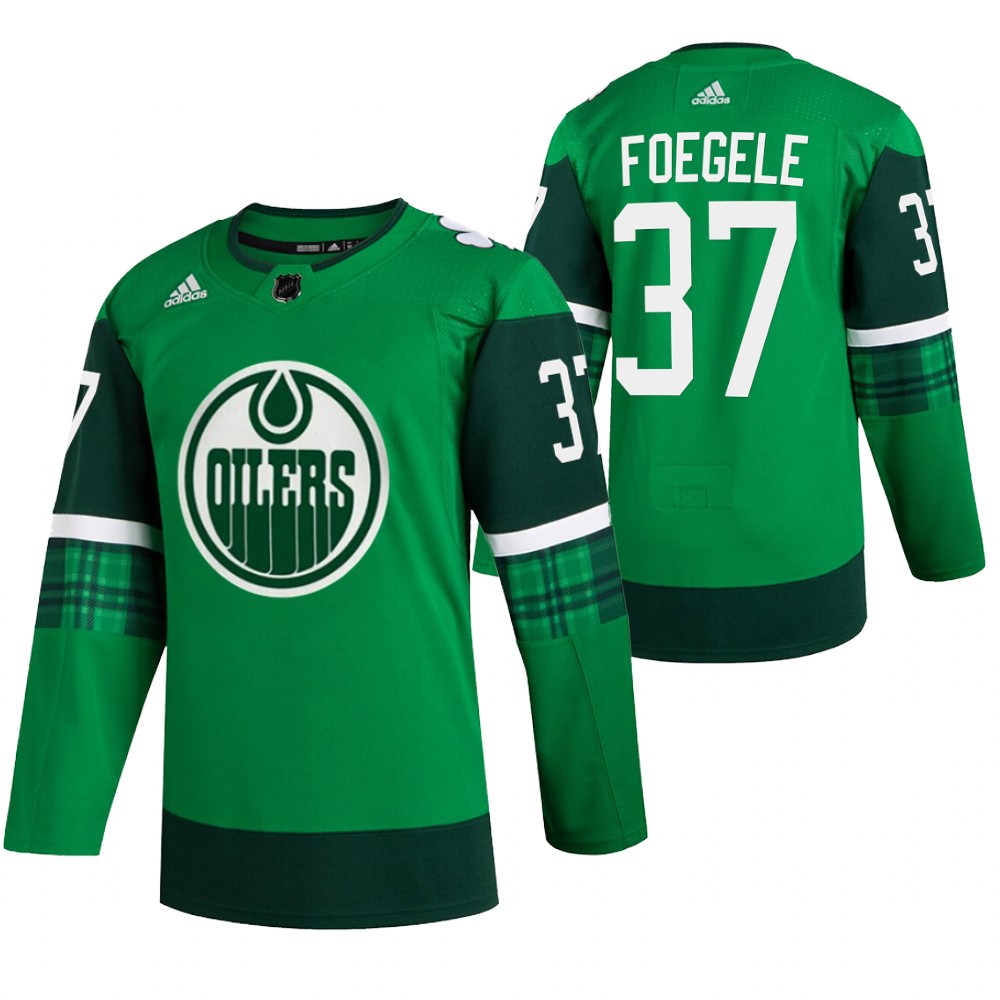 Warren Foegele 2022 St. Patrick Oilers Green #37 Jersey