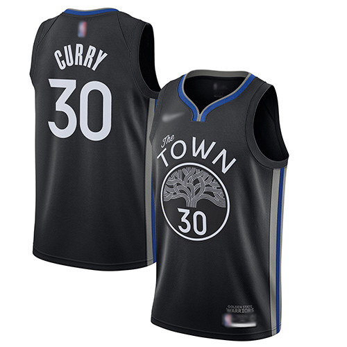 Warriors #30 Stephen Curry Black Basketball Swingman City Edition 2019 20 Jersey