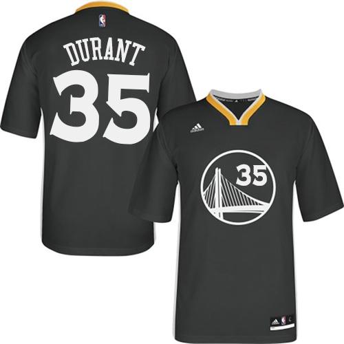 Warriors #35 Kevin Durant Black Slate Stitched NBA Jersey