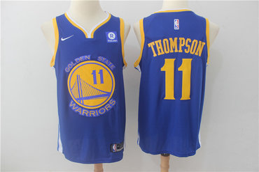 Warriors 11 Klay Thompson Blue Nike Swingman Jersey