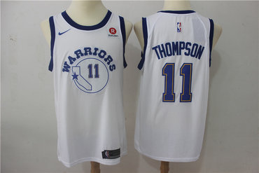 Warriors 11 Klay Thompson White Nike Throwback Swingman Jersey