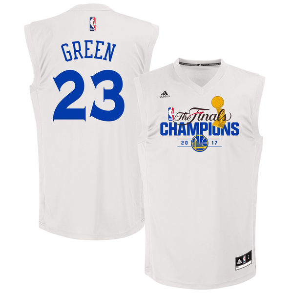 Warriors 23 Draymond Green White 2017 NBA Champions Replica Jersey