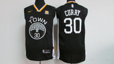Warriors 30 Stephen Curry Black 2017-18 Nike Jersey