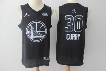 Warriors 30 Stephen Curry Black 2018 All-Star Game Swingman Jersey
