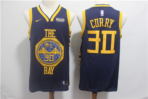 Warriors 30 Stephen Curry Navy 2018-19 City Edition Nike Swingman Jersey