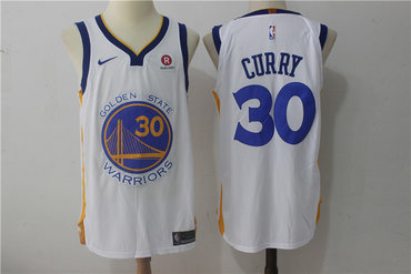 Warriors 30 Stephen Curry White 2017-18 Nike Jersey