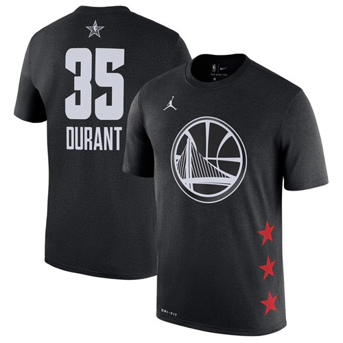 Warriors 35 Kevin Durant Black 2019 NBA All-Star Game Men's T-Shirt