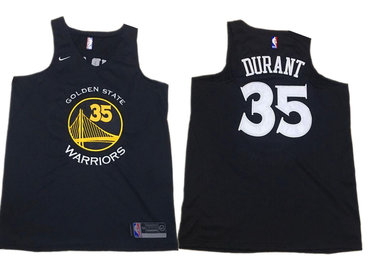 Warriors 35 Kevin Durant Black Nike Jersey