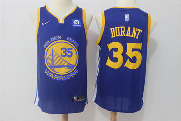 Warriors 35 Kevin Durant Blue Nike Swingman Jersey