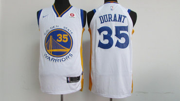 Warriors 35 Kevin Durant White 2017-18 Nike Jersey