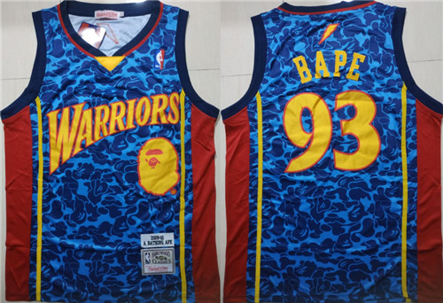 Warriors 93 Bape Blue 2009-10 Hardwood Classics Jersey