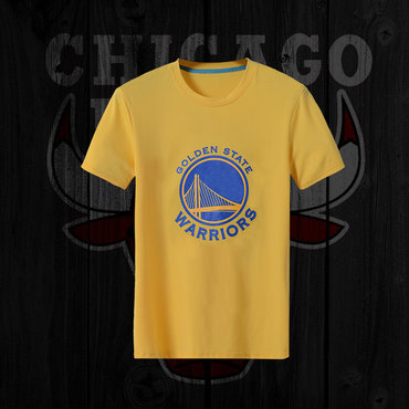 Warriors Fresh Logo Yellow Men's Short Sleeve T-Shirt