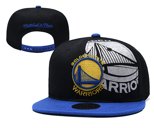 Warriors Team Logo Black Mitchell & Ness Adjustable Hat YD