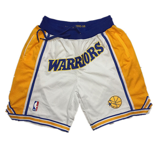 Warriors White 1995-96 White Just Don Throwback Shorts